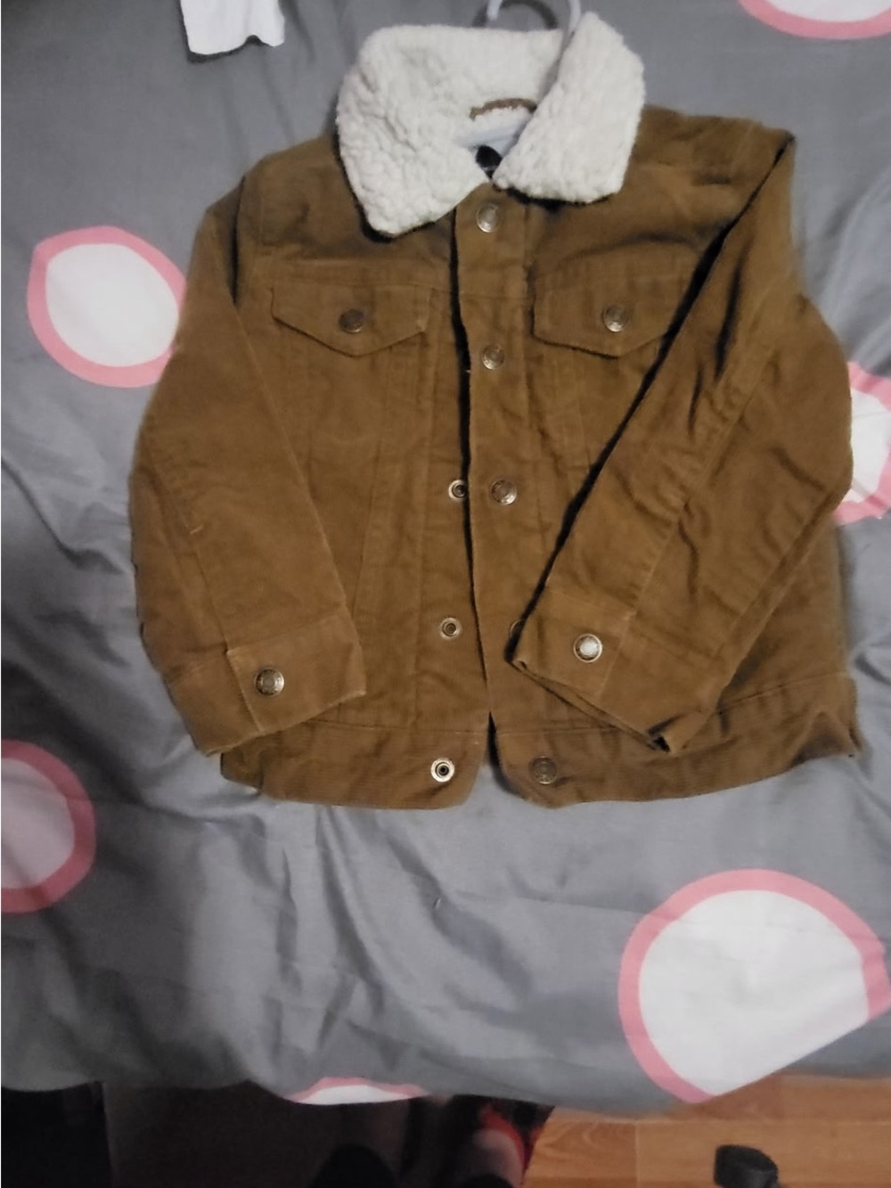 Janie and Jack Brown Corduroy Jacket with Cream Sherpa Collar